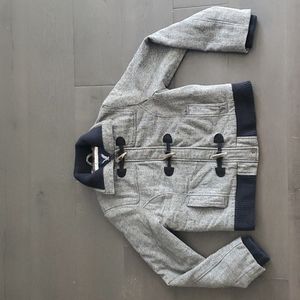 American Eagle Winter Coat Jacket Herringbone Black Toggles Women's Size XL